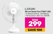 Logik 30cm Desk Fan TS07-30