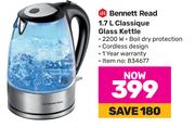 Bennett Read 1.7Ltr Classique Glass Kettle