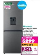 Hisense 222Ltr Bottom Mount Freezer Fridge H310BIT WD