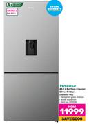 Hisense 463Ltr Bottom Freezer Silver Fridge H610BS WD
