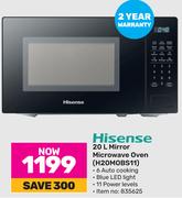 Hisense 20L Mirror Microwave Oven H20MOBS11