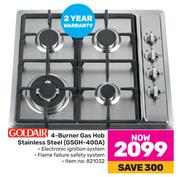 Goldair 4 Burner Gas Hob Stainless Steel GSGH-400A