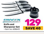 Shogun Knife & Sharpener Set