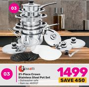 Tissolli 21 Piece Crown Stainless Steel Pot Set