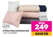 Always Home 3 Piece Plain Comforter Set-Per Set