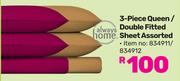 Always Home 3 Piece Queen/Double Fitted Sheet Assorted