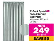 2 Pack Eyelet Or Taped Curtain Assorted-Per Pack