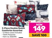 3 Piece Double/Queen Comforter Assorted-Per Set