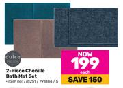 Dulce Home 2 Piece Chenille Bath Mat Set-Each