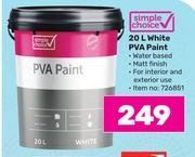 Simple Choice 20L White PVA Paint