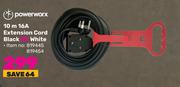 Powerworx 10m 16A Extension Cord Black Or White
