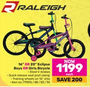 Raleigh 16" Or 20" Eclipse Boys Or Girls Bicycle-Each
