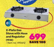 Cadac 2 Plate Gas Stove With Hose And Regulator 193E