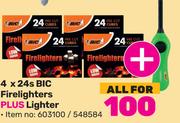 BIC 4 x 24s Firelighters Plus Lighter-All For