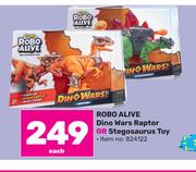Robo Alive Dino Wars Raptor Or Stegosaurus Toy-Each