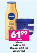 Nivea Lotion Or Cream Assorted-400ml Each