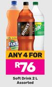 Fanta, Sprite, Stoney Soft Drink Assorted-For 4 x 2L