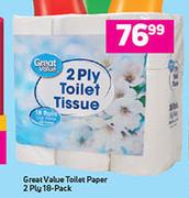 Great Value Toilet Paper 2 Ply 18 Pack