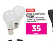 Eurolux 6W LED A60 LED Globes Twin Pack-Per Pack