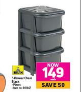 Big Jim 3 Drawer Chest (Black)-Each