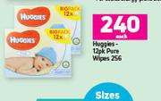 Huggies 12 Pack Pure Wipes 256-Each