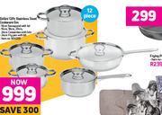 Zellini 12 Pce Stainless Steel Cookware Set