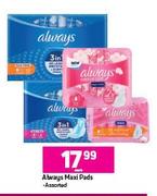 Always Maxi Pads Assorted-Each