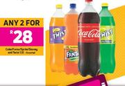 Coke/Fanta/Sprite/Stoney And Twist Assorted-For Any 2 x 1.5Ltr