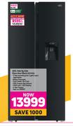 Defy 496L Side By Side Glass Door Black DFF456