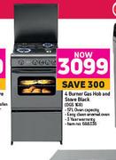 Defy 4 Burner Gas Hob & Stove Black DGS 168
