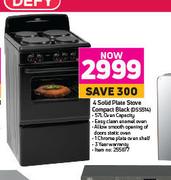 00Defy 4 Solid Plate Stove Compact Black DSS514