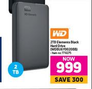 WD 2TB Elements Black Hard Drive WDBU6Y0020BB