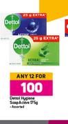 Dettol Hygiene Soap Active Assorted-For Any 12 x 175g