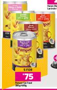 Pamper Cat Food-For 5 x 385/400g 