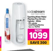 Sodastream Sparkling Water Maker Machine Plus 60L Cylinder White