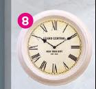 Decor Savannah 40cm Clock (Mahogany Or White)-Each