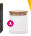 11cm Glass Canister With Bamboo Lid