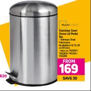 Mainstays Stainless Steel Dome Lid Pedal Bin