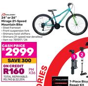 Raleigh 24" Or 26" Mirage 21 Speed Mountain Bike