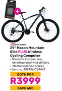Raleigh 29" Mason Mountain Bike Plus Wireless Cycling Computer