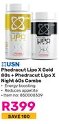 USN Phedracut Lipo X Gold 80's + Phedracut Lipo X Night 60's Combo