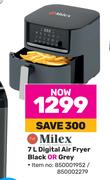 Milex 7L Digital Air Fryer Black Or Grey