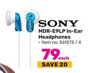 Sony MDR-E9LP In Ear Headphones-Each