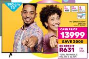 Hisense 75" (190cm) UHD Smart TV 75A6K