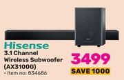 Hisense 3.1 Channel Wireless Subwoofer AX3100G