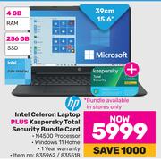 HP Intel Celeron Laptop Plus Kaspersky Total Security Bundle Card