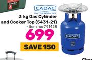 Cadac 3Kg Gas Cylinder & Cooker Top 5431-21