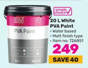 Simple Choice 20L White PVA Paint
