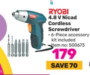 Ryobi 4.8V Nicad Cordless Screwdriver