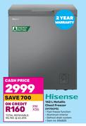 Hisense 142L Metallic Chest Freezer H175CFS